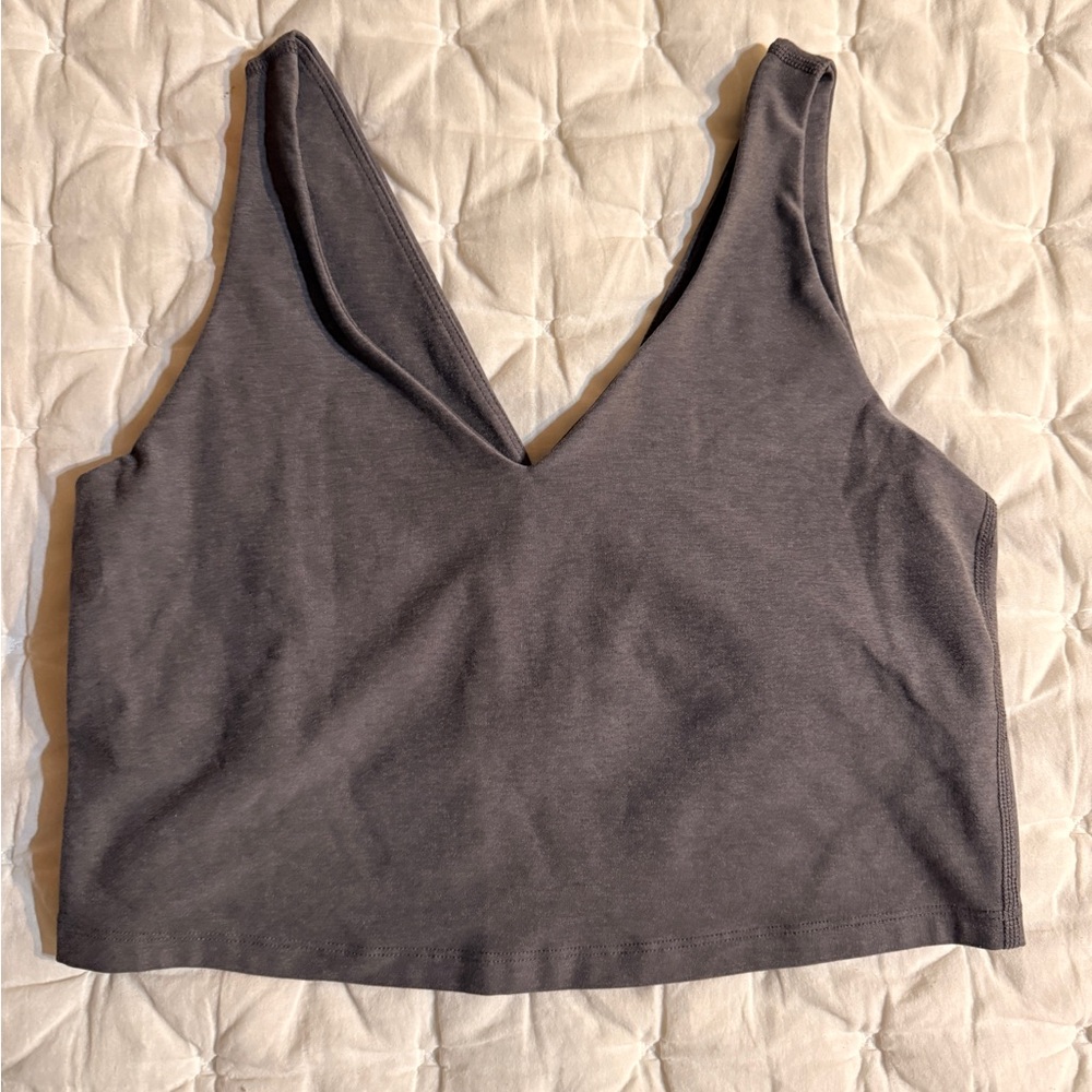 Beyond Yoga Charcoal V-Neck Crop Top